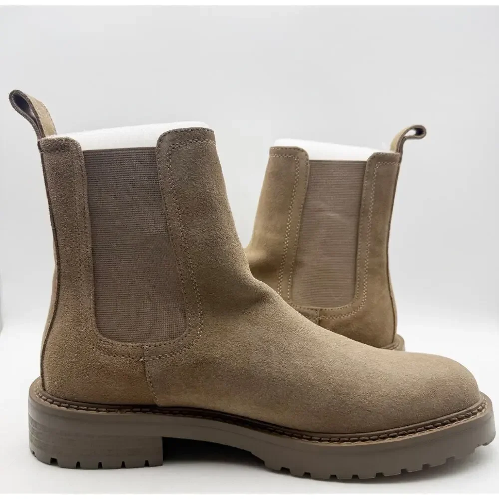 Saint Morta Men's Chunky Chelsea Boots Size 11 EU 45 Mocha Brown Suede NIB